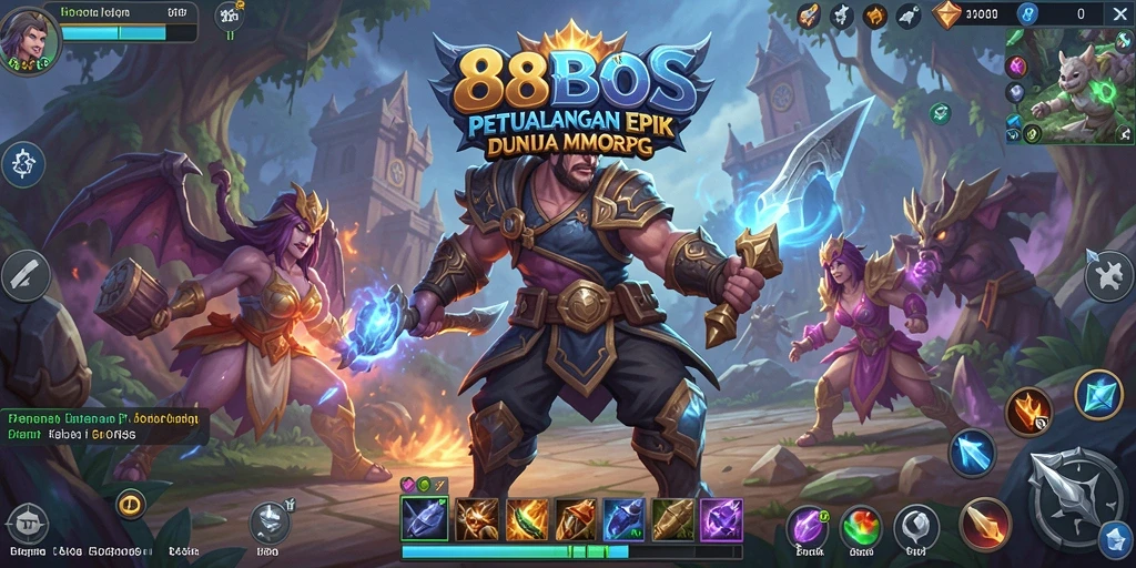 Tampilan gameplay epik di dunia fantastis 88BOS.