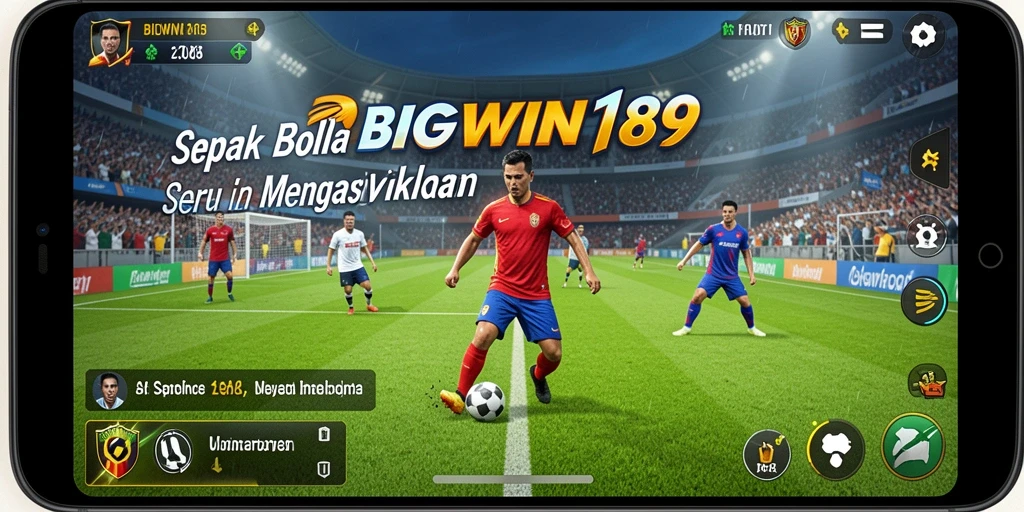 Gameplay seru dan dinamis dalam BIGWIN189 yang menampilkan strategi sepak bola.