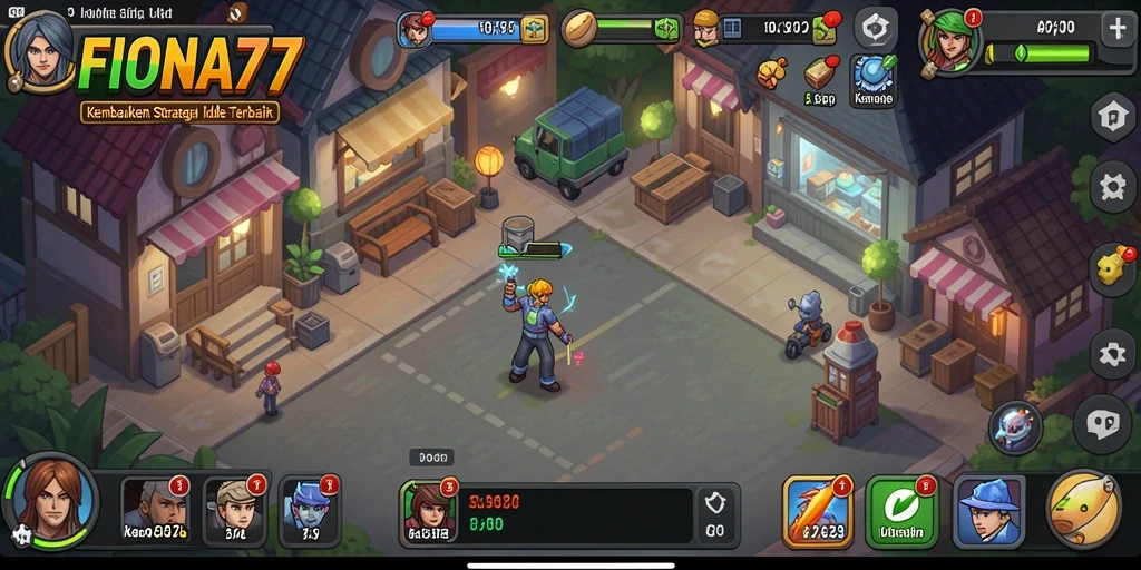 Tampilan gameplay yang menarik dan penuh warna di FIONA77.