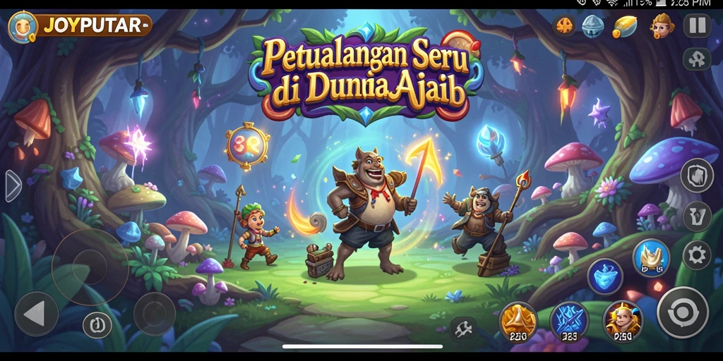 Gameplay petualangan yang penuh warna dan menantang.