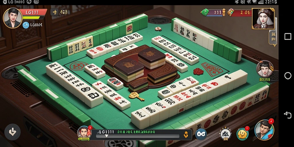 Screenshot gameplay LG111 dengan tampilan batu Mahjong yang menarik.