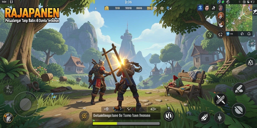 Screenshot menampilkan aksi mendebarkan dalam dunia Open World RAJAPANEN.