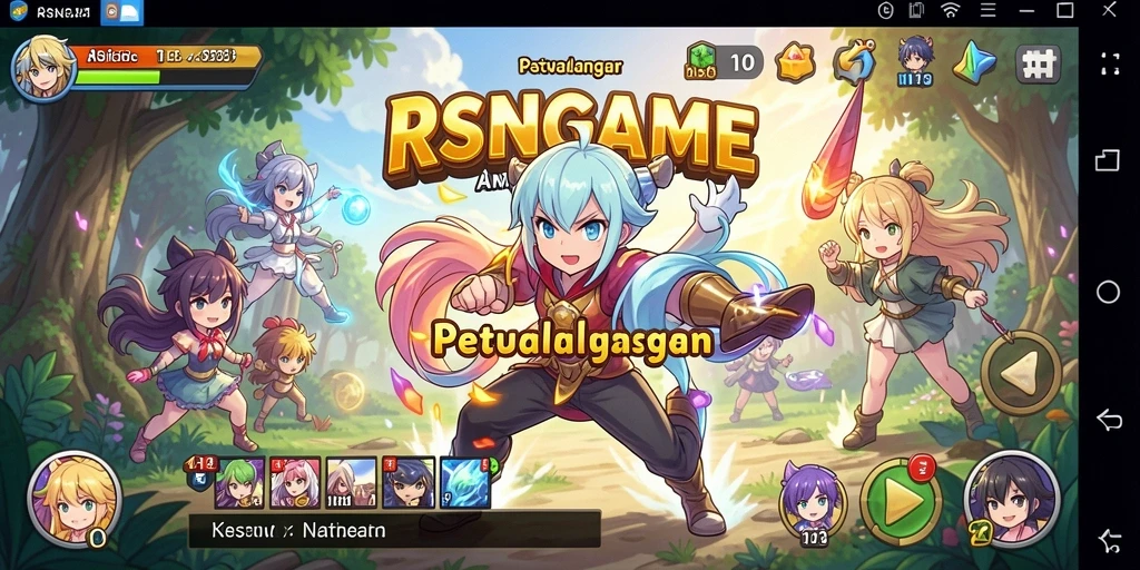Tampilan gameplay RSNGAME dengan karakter Anime yang dinamis.