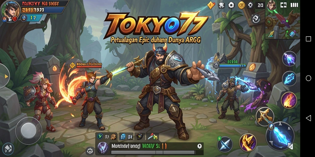 Screenshot gameplay TOKYO77 dengan pertarungan yang mendebarkan dalam suasana Tokyo.